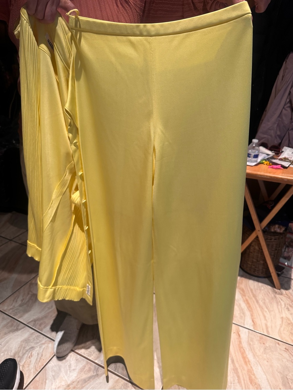 Yellow Women's Wide-Leg Trousers